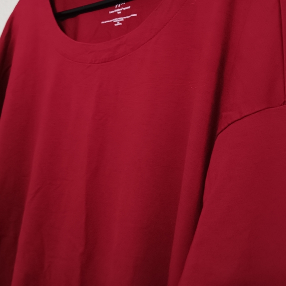 J Jill Red Supima Relaxed Tee Top - Picture 2 of 4